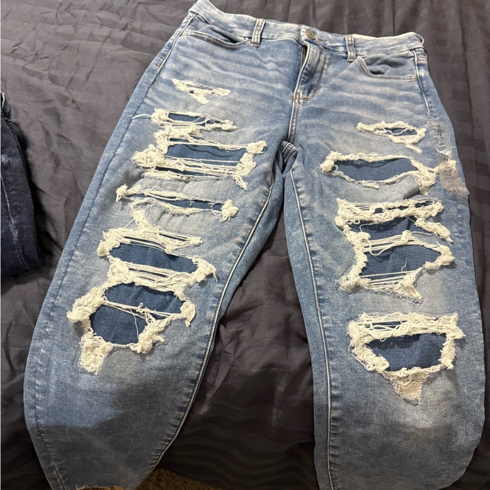 American Eagle Light Blue Denim Curvy Skinny Jeans